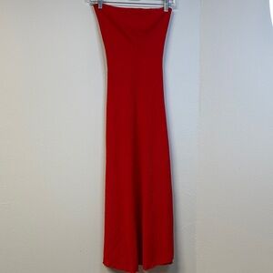 NWT See You Monday Vibrant Red Strapless Midi Dress S